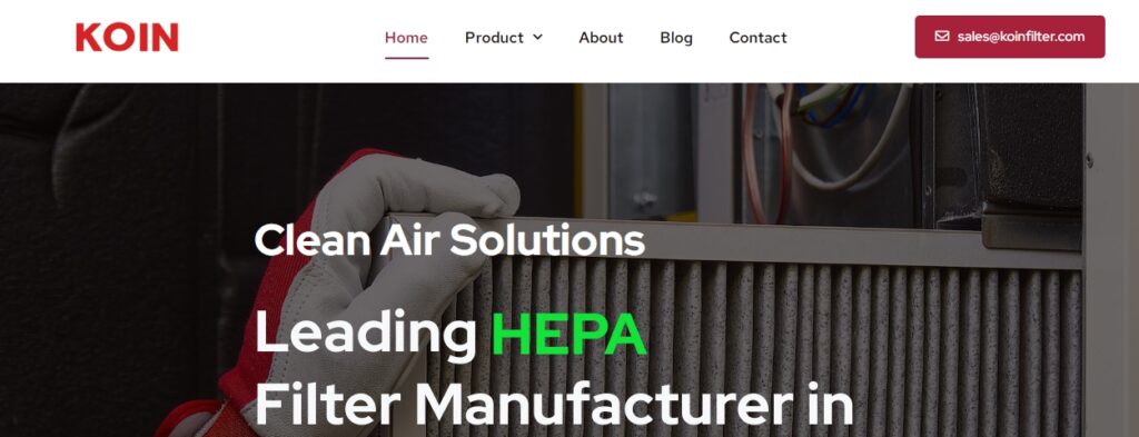 KOIN is TOP HEPA filter manufacturer in USA