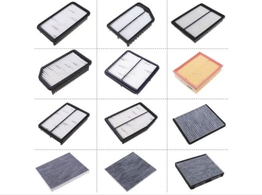 Various shapes of cabin air filters